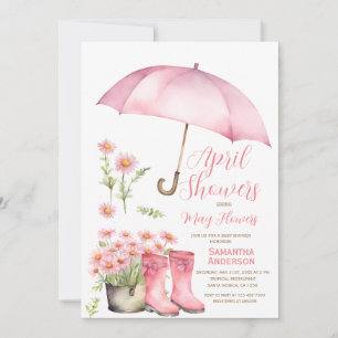 Invitación Las duchas de abril de paraguas traen flores de ma