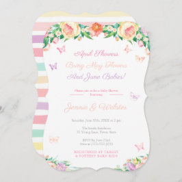 Invitación Las duchas de abril pueden florir Chica Pastel Bab