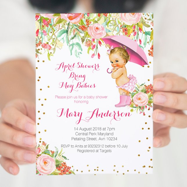Invitación Las duchas de abril traen a los bebés de Mayo Baby (Subido por el creador)
