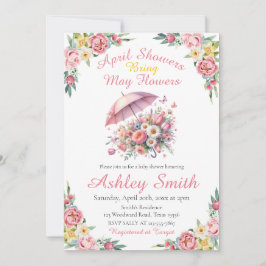 Invitación Las duchas de abril traen Baby Shower de las flore