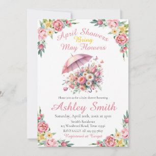 Invitación Las duchas de abril traen Baby Shower de las flore