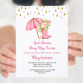 Invitación Las duchas de abril traen Baby Shower de las flore
