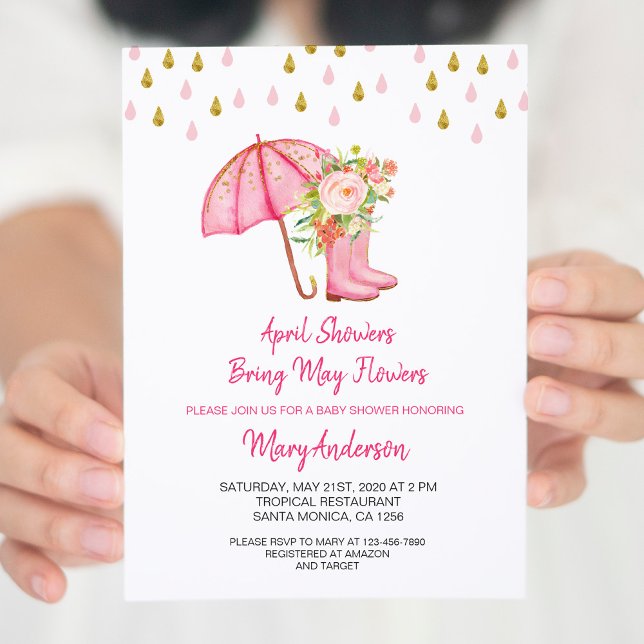 Invitación Las duchas de abril traen Baby Shower de las flore (Subido por el creador)