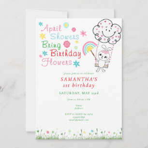 Invitación Las duchas de abril traen flores de cumpleaños Chi