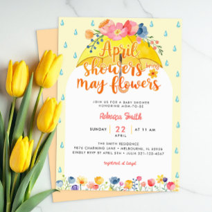 Invitación Las duchas de abril traen flores de mayo Floral Ba