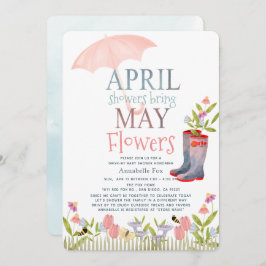 Invitación Las duchas de abril traen una ducha con flores de 