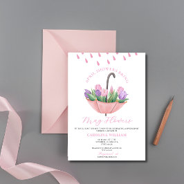 Invitación Las duchas rosadas de abril traen Baby Shower de l