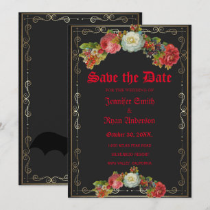 Invitación Las elegantes flores góticas vintage ahorran la fe