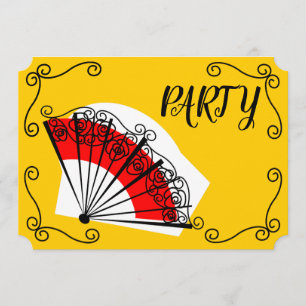 Invitación Las esquinas españolas de la fan van de fiesta