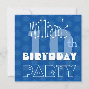 Invitación Las Estrellas azules y 111 de cumpleaños del Perso