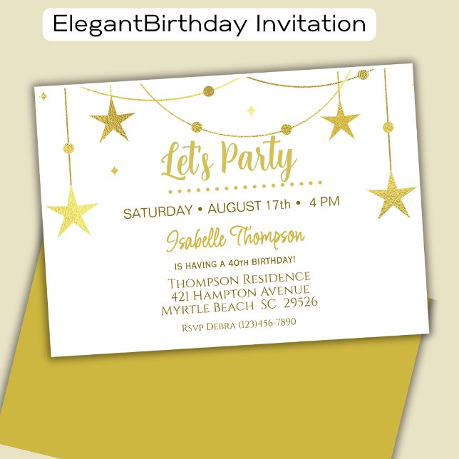 Invitación Las estrellas de oro vamos a ser cumpleaños Fiesta (Subido por el creador)