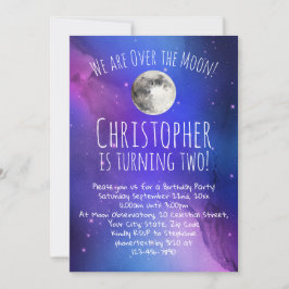 Invitación Las estrellas del espacio exterior en la fiesta de