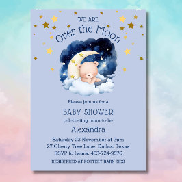 Invitación Las estrellas del oro del oso azul en la luna de B