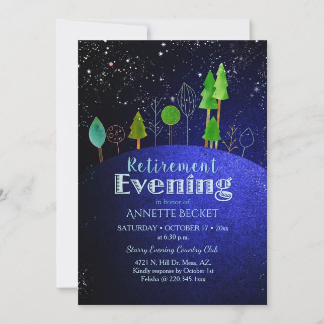Invitación Las estrellas dicen... Fiesta de jubilación estrel (Anverso)