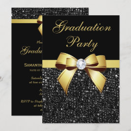 Invitación Las falsas lentejuelas de la fiesta de graduación