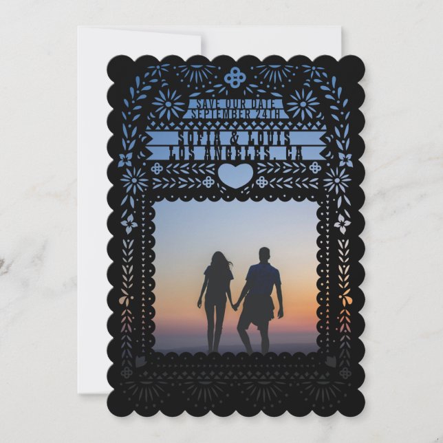 Invitación Las fantasmas mexicanas papel picado salvan la fec (Anverso)