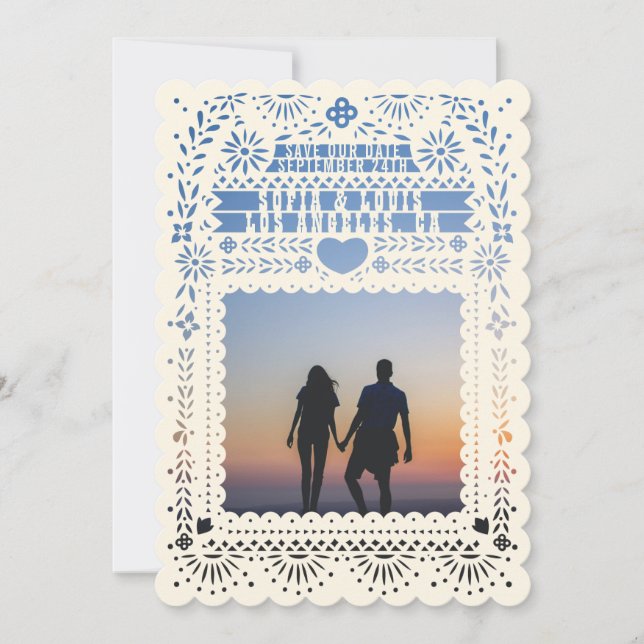 Invitación Las fantasmas mexicanas papel picado salvan la fec (Anverso)
