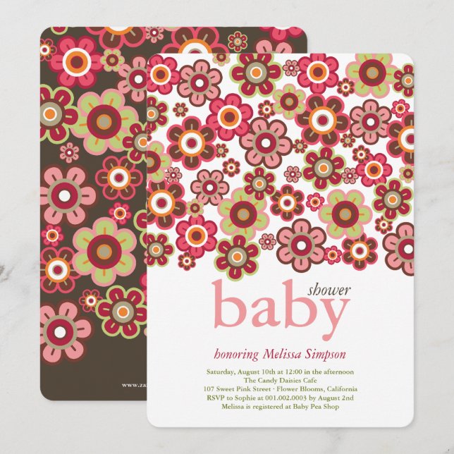 Invitación Las floraciones Baby Shower de las flores de las (Anverso / Reverso)