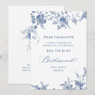 Invitación Las Flores Azules Elegantes Serán Mi Novia