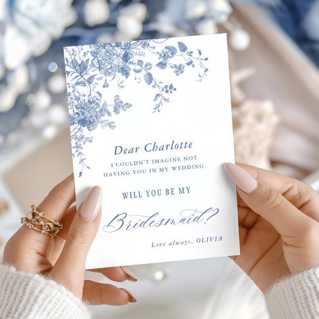 Invitación Las Flores Azules Elegantes Serán Mi Novia (Subido por el creador)