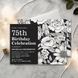 Invitación Las flores blancas negras cumplen 75 años de las m