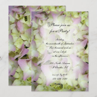Invitación Las Flores De Hidrangea Casi Rosa Son Todas Fiesta