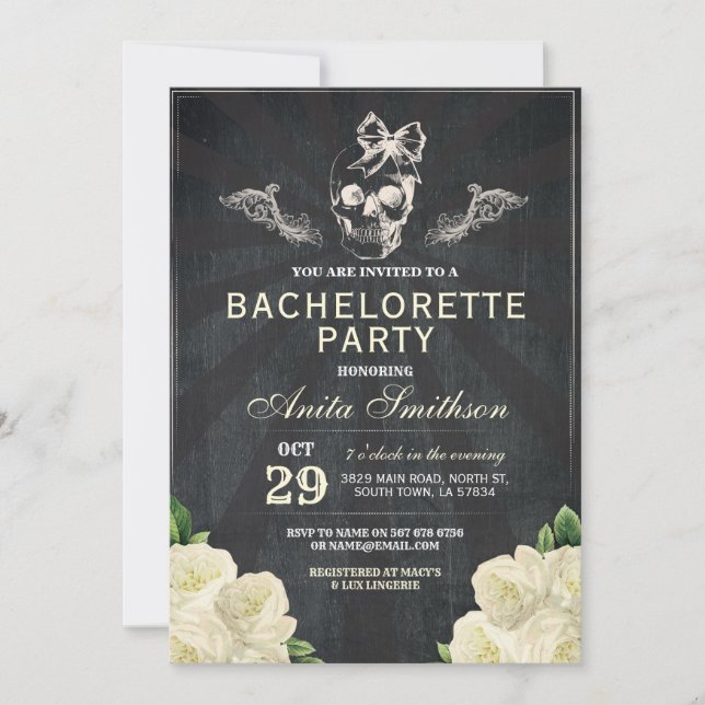 Invitación Las flores de los rosas del fiesta de Halloween (Anverso)