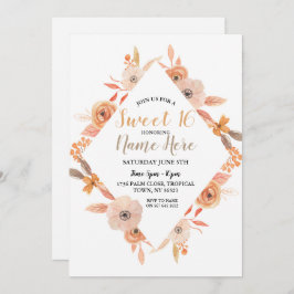 Invitación Las flores de otoño de la dulce fiesta de cumpleañ