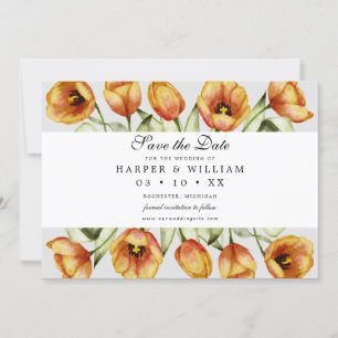 Invitación las flores de primavera de la acuarela tulipán sal