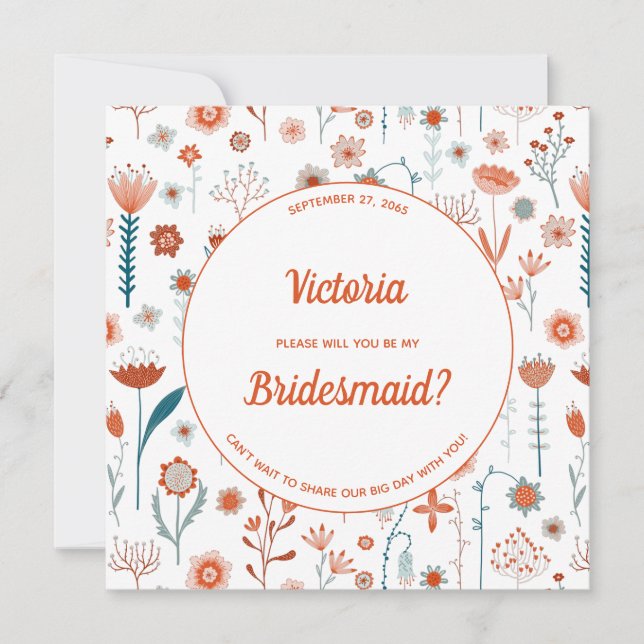 Invitación Las flores de verano escandinavas son mi dama de h (Anverso)