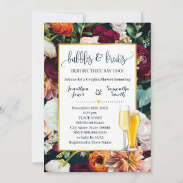 Invitación Las flores de vino y la ducha de la boda