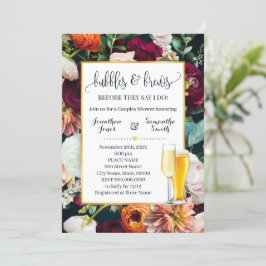 Invitación Las flores de vino y la ducha de la boda