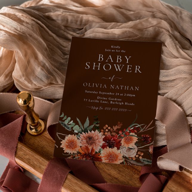 Invitación Las flores del Boho caen el verano de otoño Baby S (Subido por el creador)