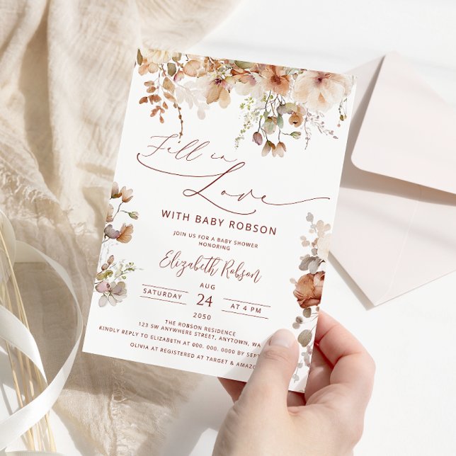 Invitación Las flores del Boho Garden se enamoran Baby Shower (Subido por el creador)