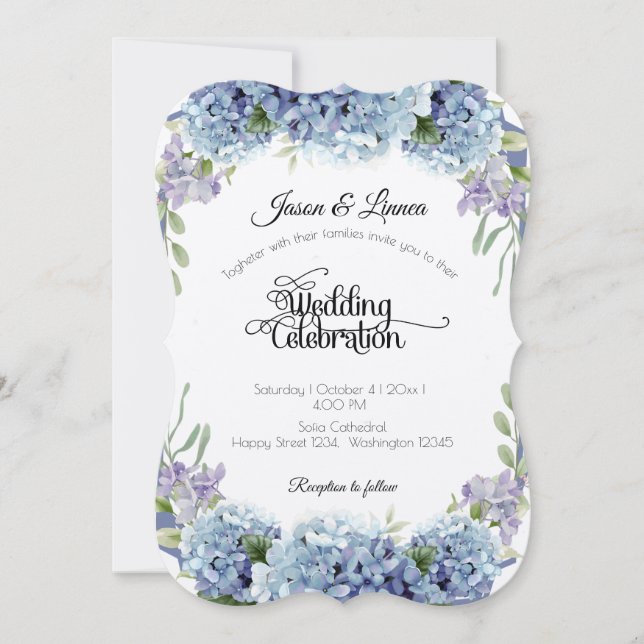 Invitación Las Flores Olvidantes De Las Flores De Agua Elegan (Anverso)