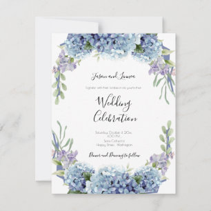 Invitación Las Flores Olvidantes De Las Flores De Agua Elegan