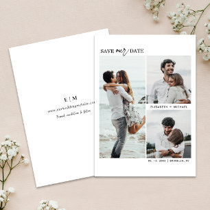 Invitación Las Fotos Múltiples Modernas Ahorran Al Boda De Fe