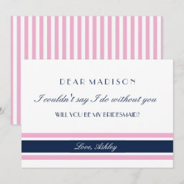 Invitación Las franjas azules rosadas y de la marina serán mi