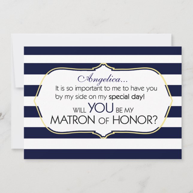 Invitación Las franjas de la marina serán mi señuelo de honor (Anverso)