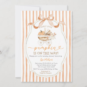 Invitación Las franjas se torcen dulce calabaza pequeña Baby
