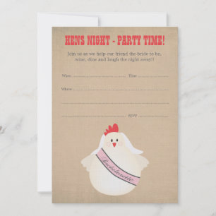 Invitación Las gallinas que el fiesta de Bachelorette de la