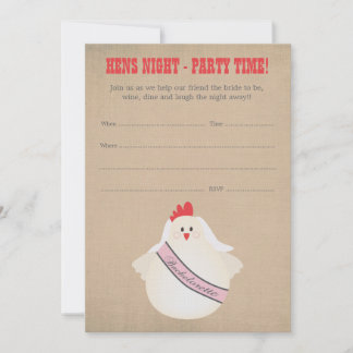 Invitación Las gallinas que el fiesta de Bachelorette de la