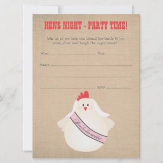 Invitación Las gallinas que el fiesta de Bachelorette de la
