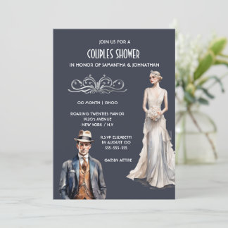 Invitación Las grandes parejas de gatsby duchan la moda del n