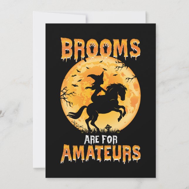 Invitación Las Habitaciones Son Para Amateurs Witch Riding Ho (Anverso)