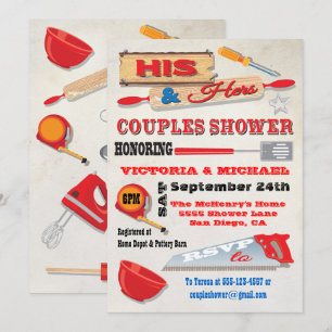 Invitación Las herramientas de sus parejas y sus duchas de co