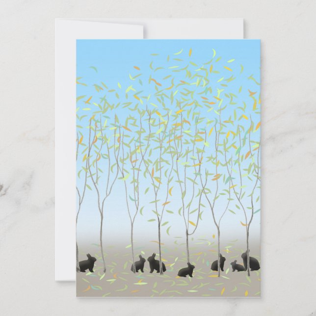 Invitación Las hojas caen en la brisa y los conejos (Anverso)