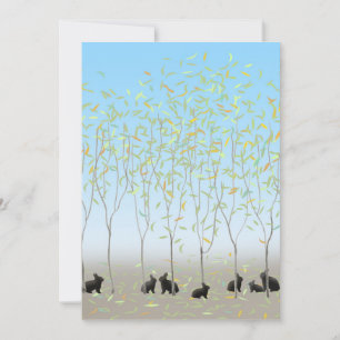 Invitación Las hojas caen en la brisa y los conejos