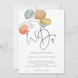 Invitación Las hojas de color de agua artsy que hacemos Boda 
