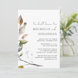 Invitación Las hojas de otoño dos se convierten en un Boda de
